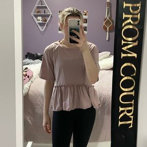 Light pink flowy short sleeved shirt